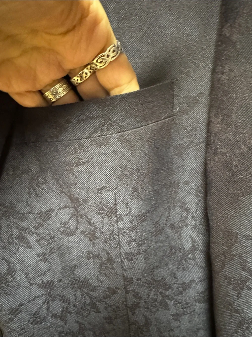 ALFANI NWT 42R slim fit Navy paisley GORGEOUS Suit Jacket